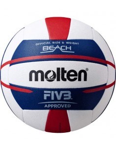Strandvolleyball V5B5000-WN Weiß/Blau/Rot 